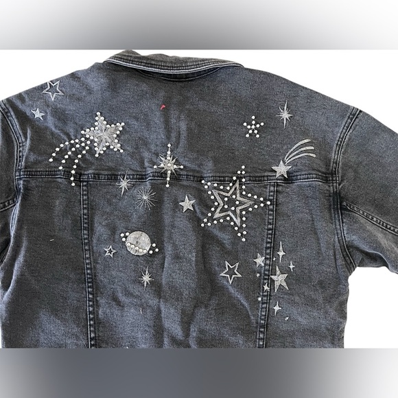 Driftwood Shooting Star Denim Trucker Jean Jacket Celestial Womens Sz Small NWT - Picture 7 of 9